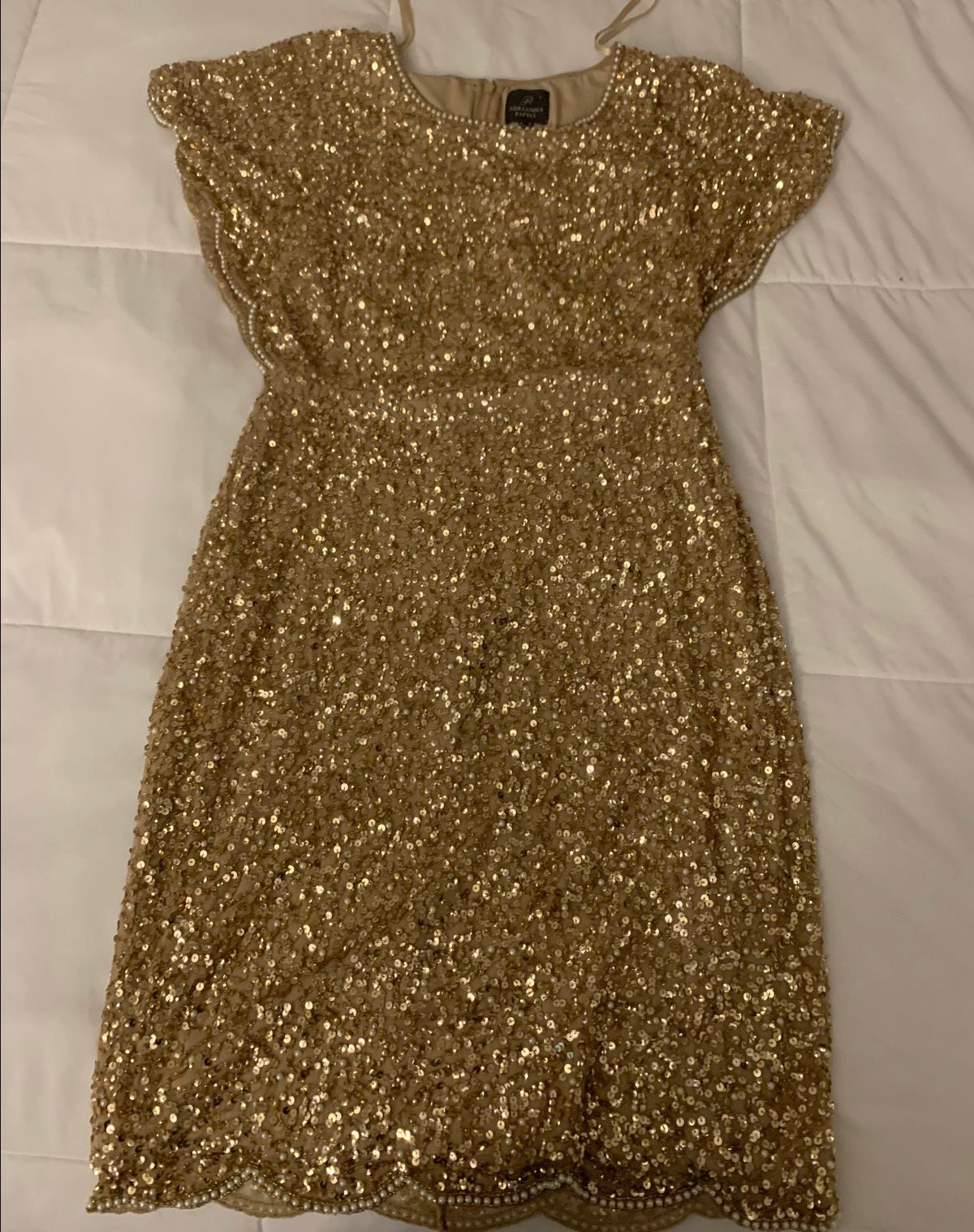 Size 10 Homecoming Sequined Gold Cocktail Dress on Queenly