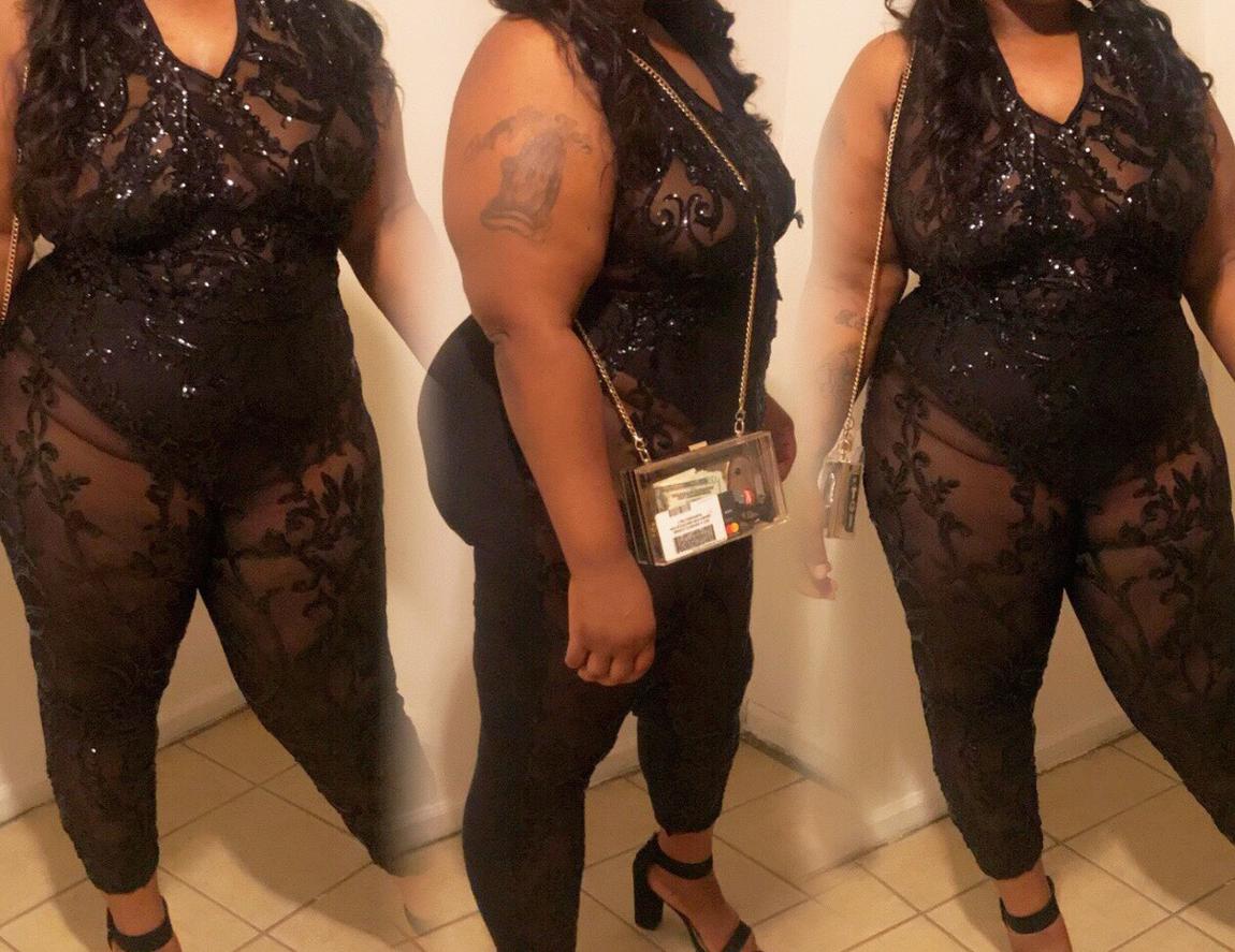 Custom Made Plus Size 18 Black Formal Jumpsuit on Queenly