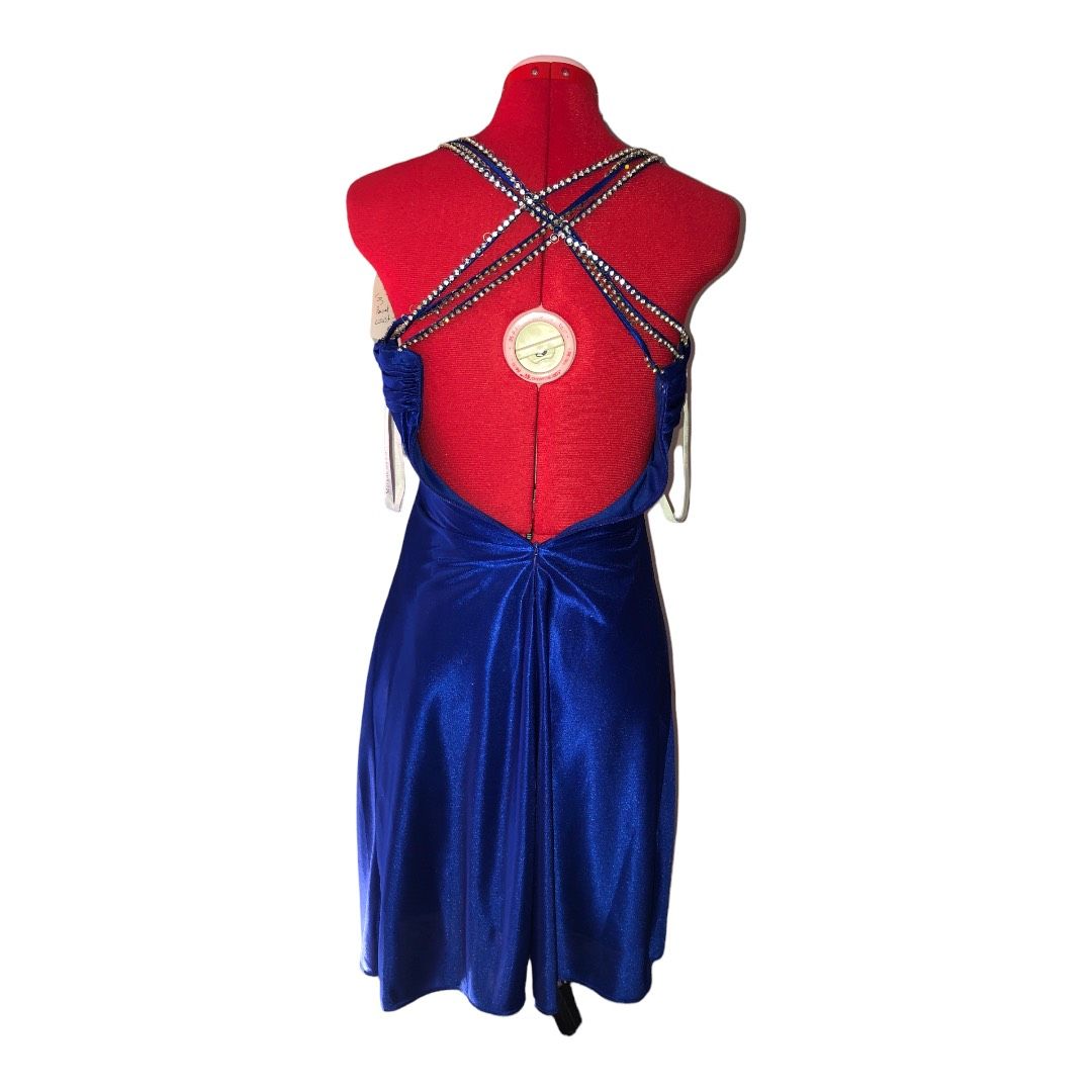 Morgan co Size 00 Satin Royal Blue Cocktail Dress on Queenly