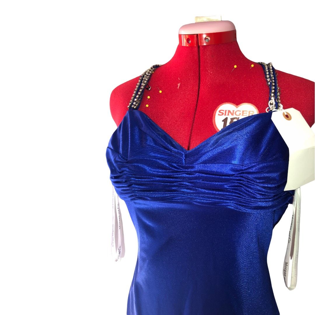 Morgan co Size 00 Satin Royal Blue Cocktail Dress on Queenly