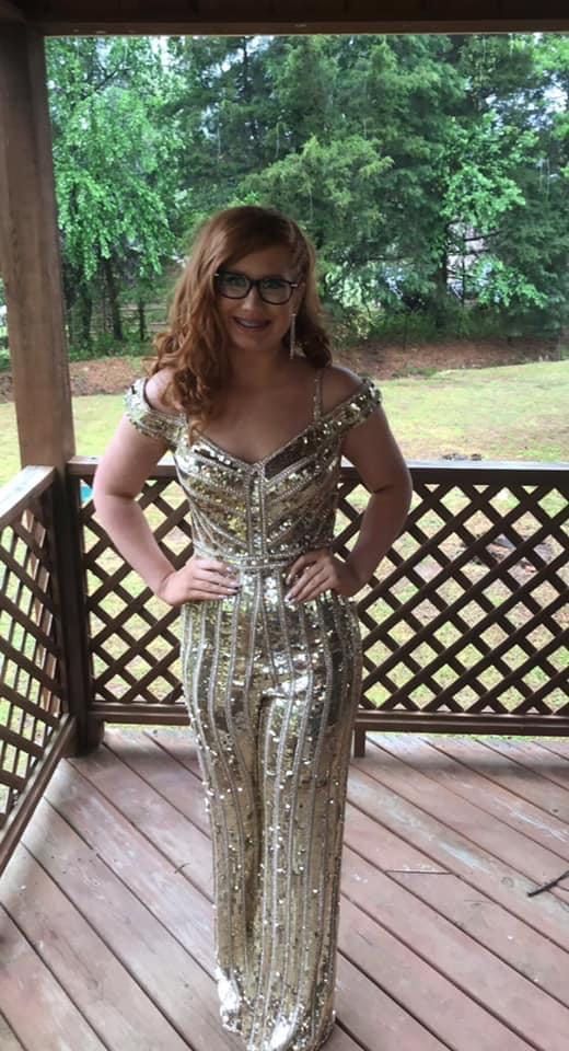 Sherri Hill Size 8 Prom Gold Formal Jumpsuit on Queenly