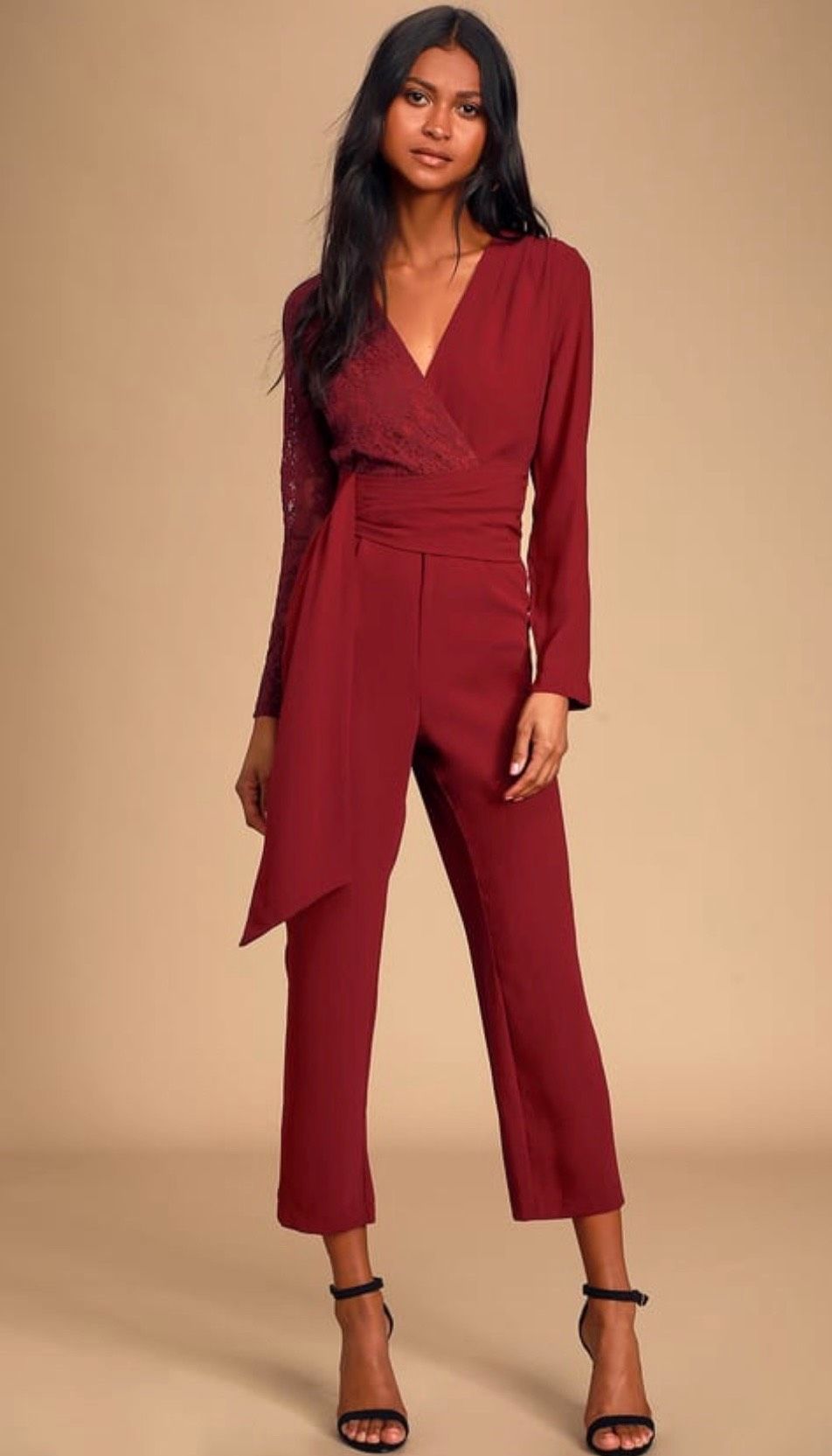 Lulus Size 6 Red Formal Jumpsuit on Queenly