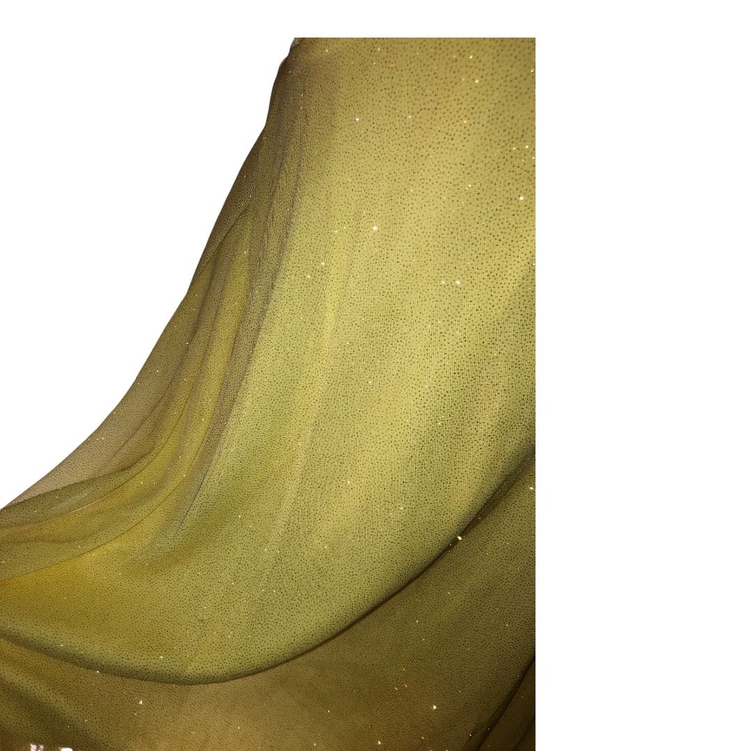 My Michelle Size 10 Satin Yellow Cocktail Dress on Queenly
