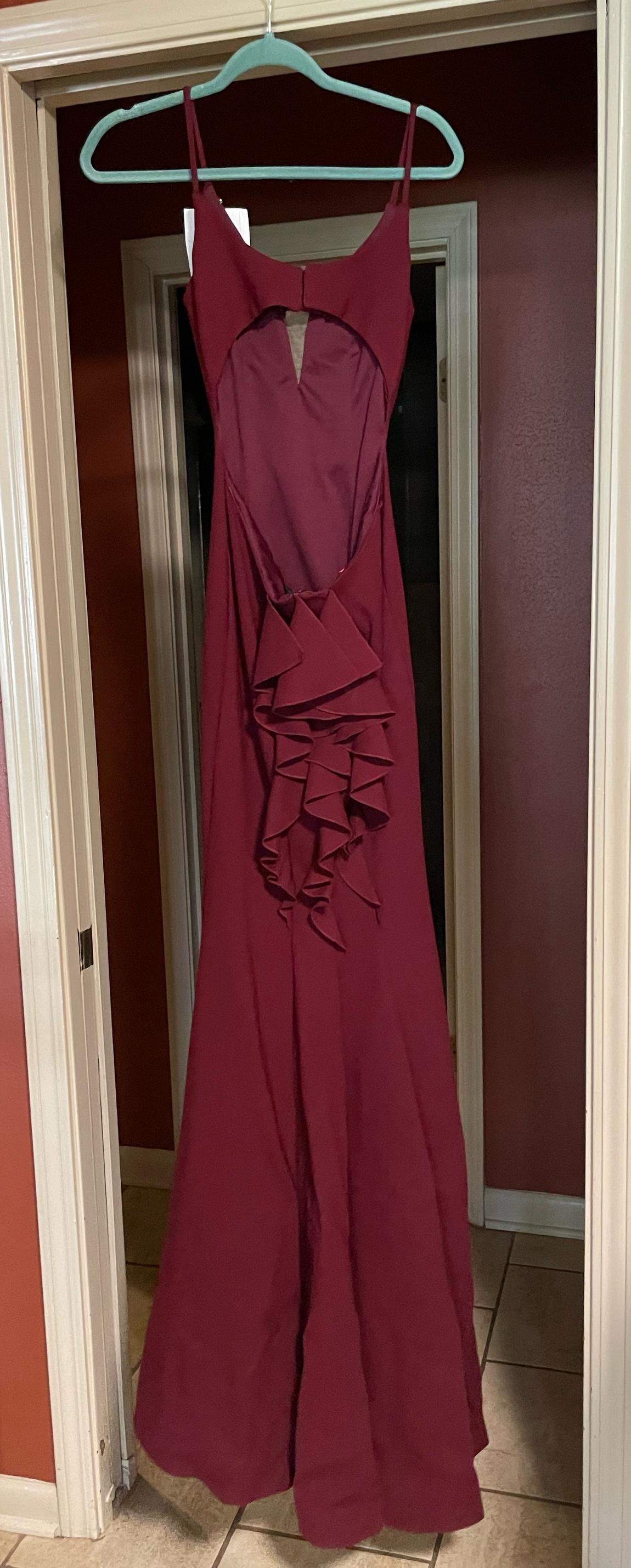 Faviana Size 0 Burgundy Red Floor Length Maxi on Queenly