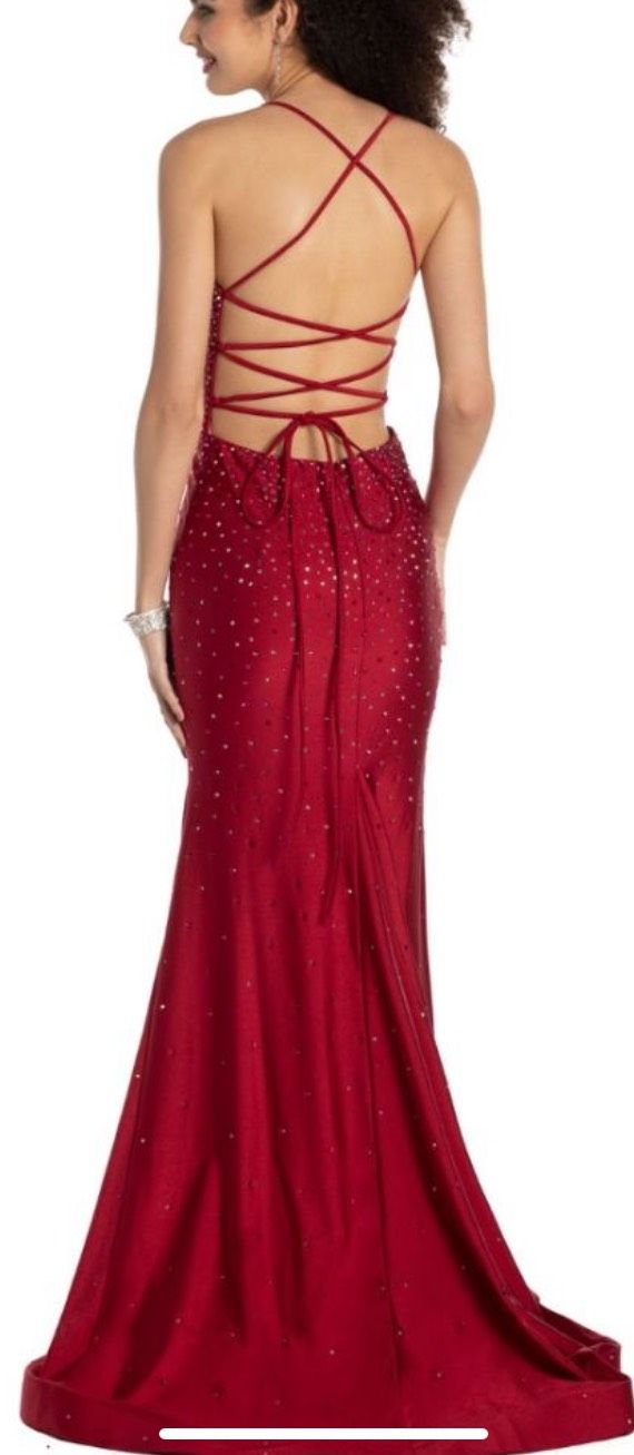 Camille La Vie Size 2 Sequined Red Mermaid Dress on Queenly