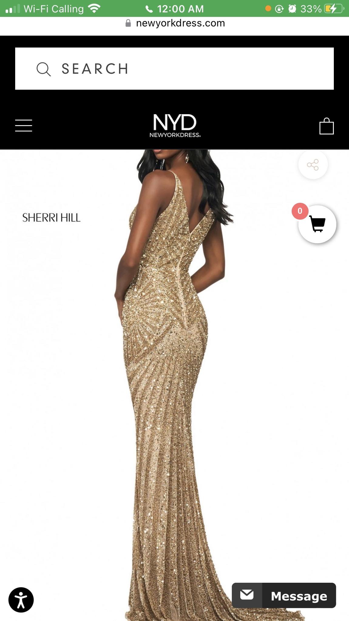 Sherri Hill Girls Size 2 Prom Sequined Gold Mermaid Dress on Queenly