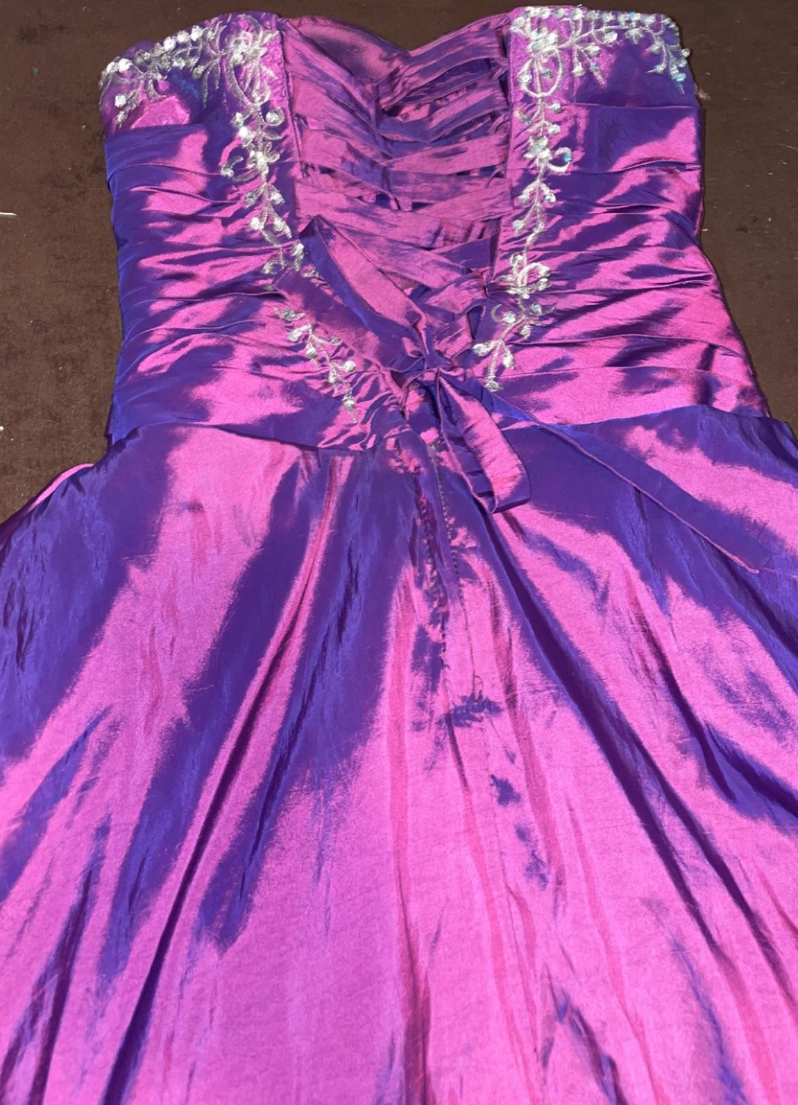 Size 10 Sequined Purple Ball Gown on Queenly