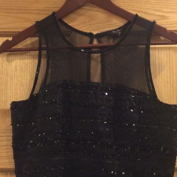 Parker Size 6 Strapless Sequined Black Cocktail Dress on Queenly