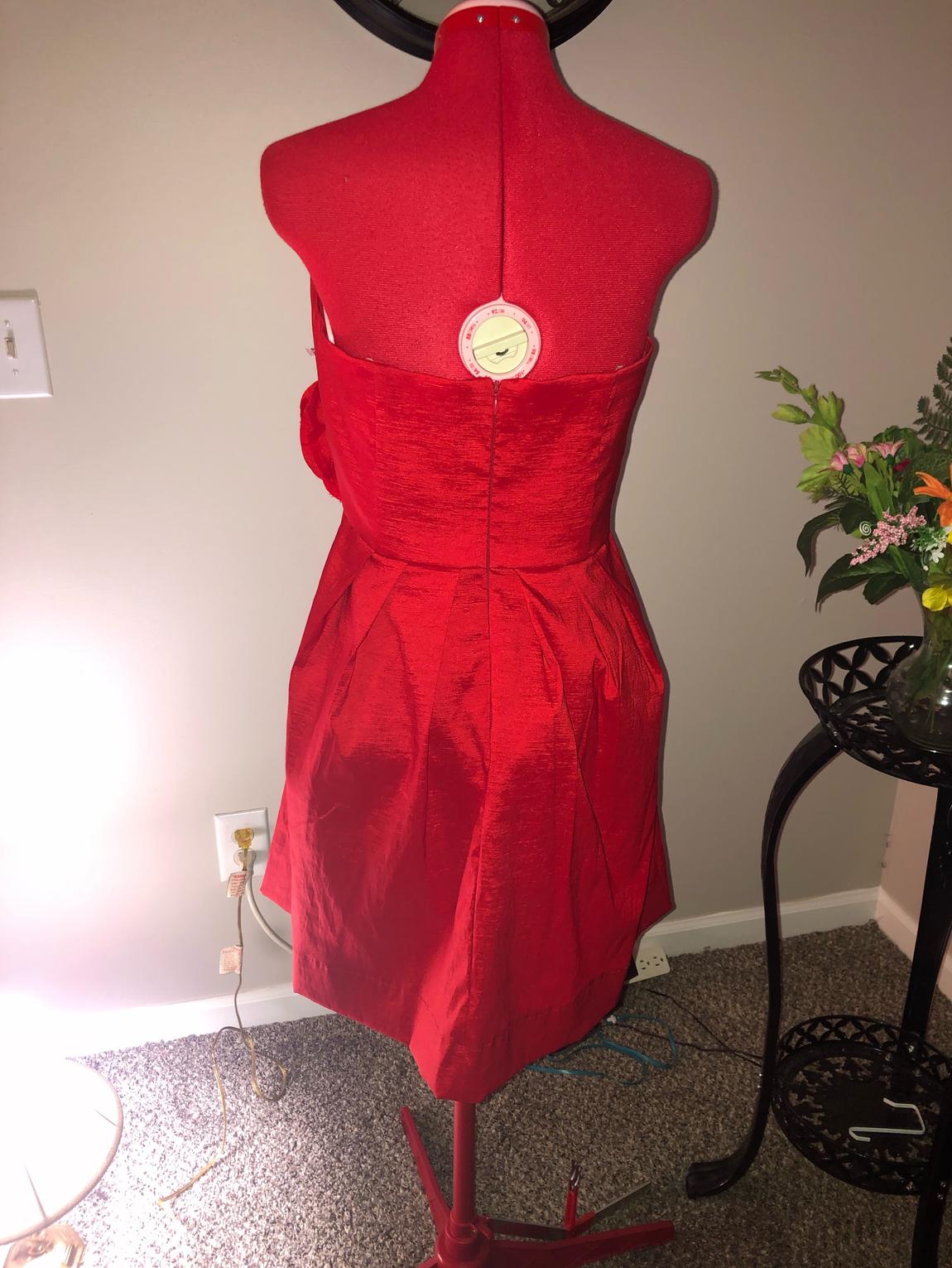 Blondie Nites Size 12 Strapless Red Cocktail Dress on Queenly
