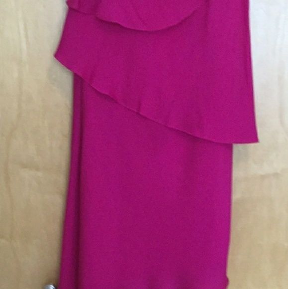 Milly Size 12 One Shoulder Satin Pink Cocktail Dress on Queenly