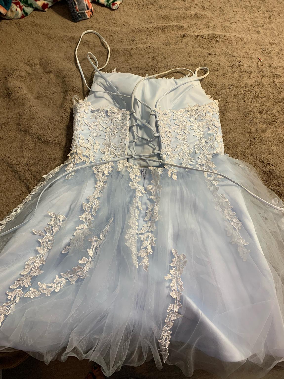 Size 14 Light Blue A-line Dress on Queenly