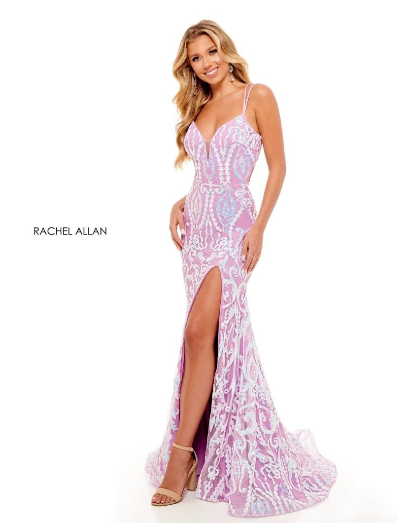 Rachel Allan Size 8 Prom Lace Purple A-line Dress on Queenly