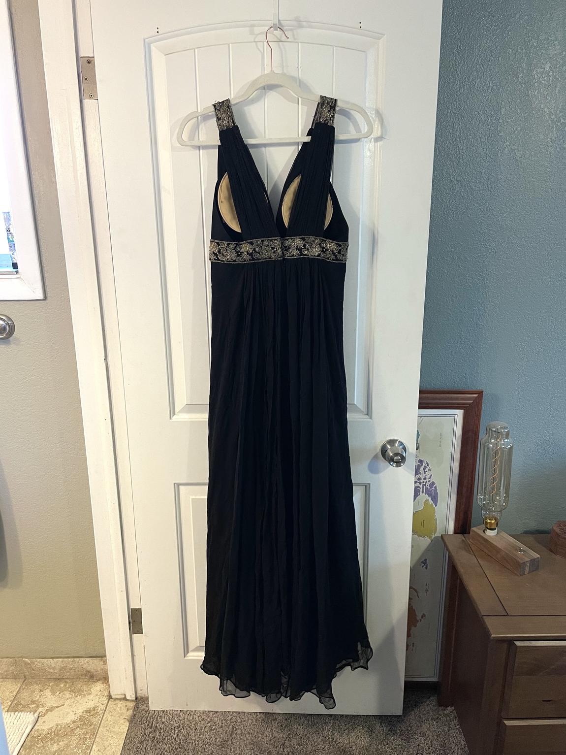 Marchesa Notte Size 6 Satin Black Floor Length Maxi on Queenly