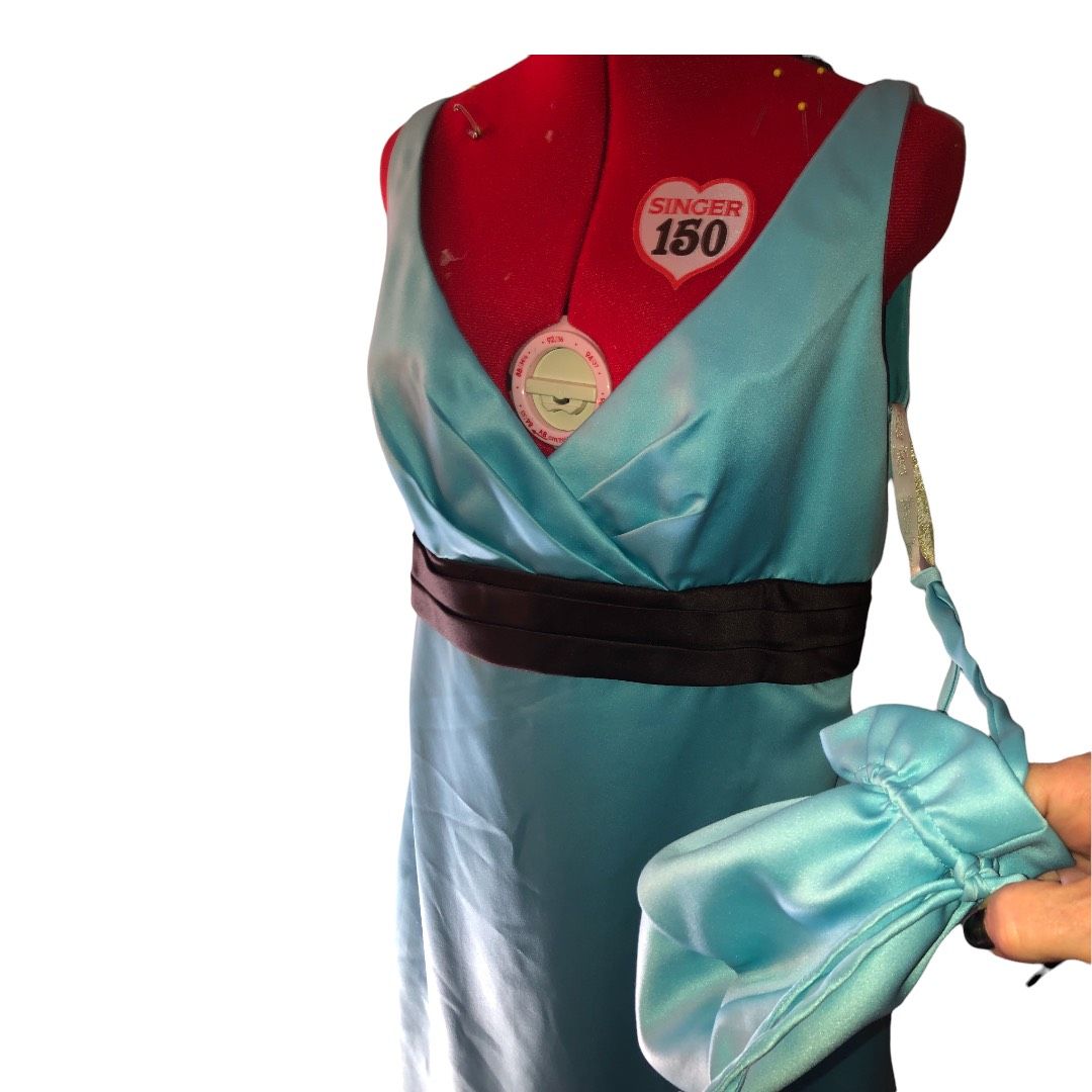 Forever Yours Size 12 Homecoming Satin Blue Cocktail Dress on Queenly