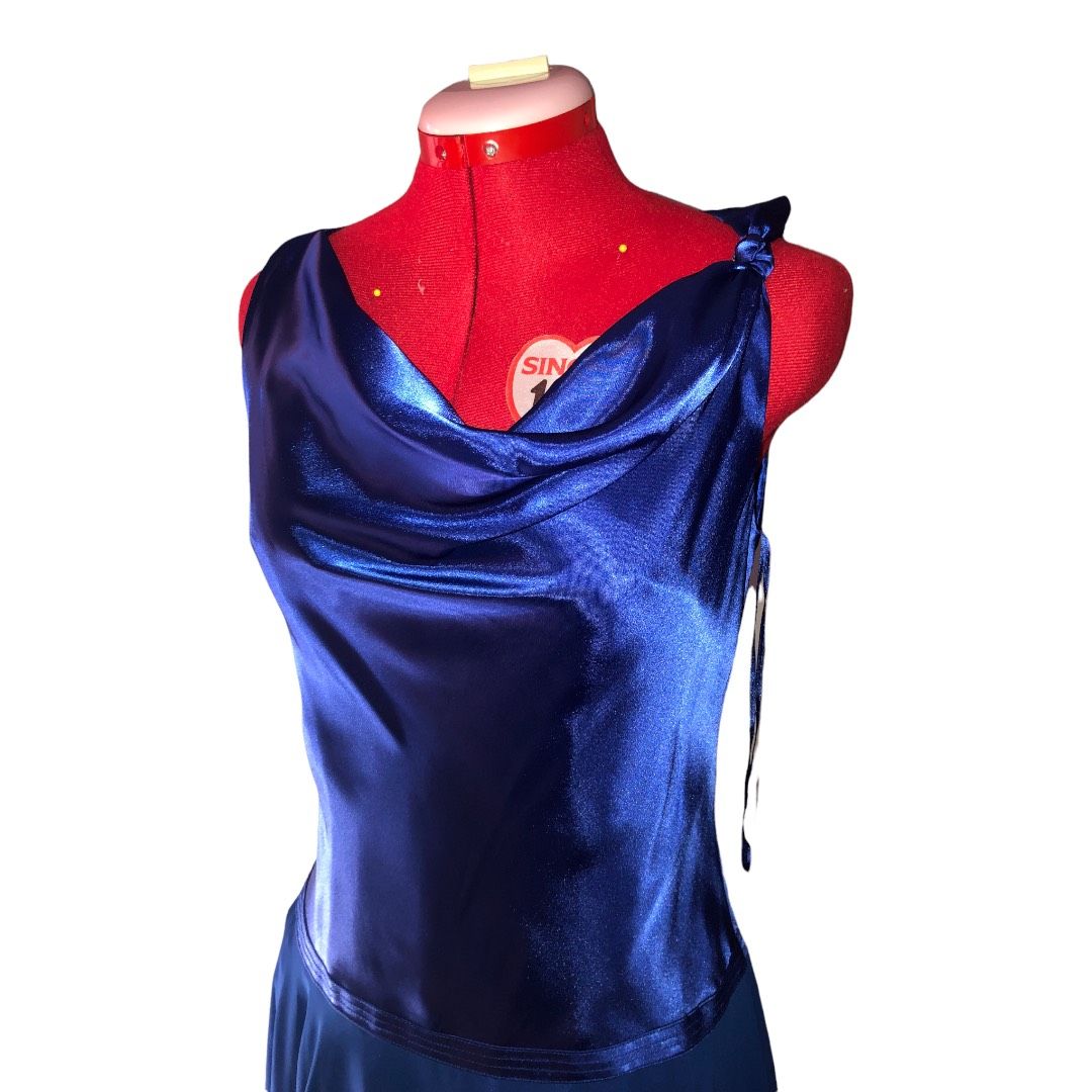 Bice Size 6 Satin Royal Blue Cocktail Dress on Queenly