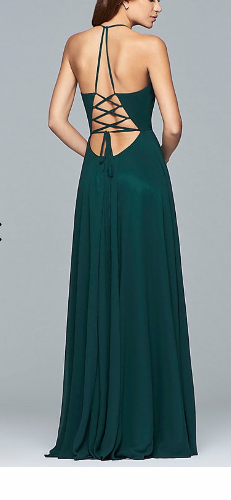Faviana Size 00 Prom Sheer Emerald Green A-line Dress on Queenly