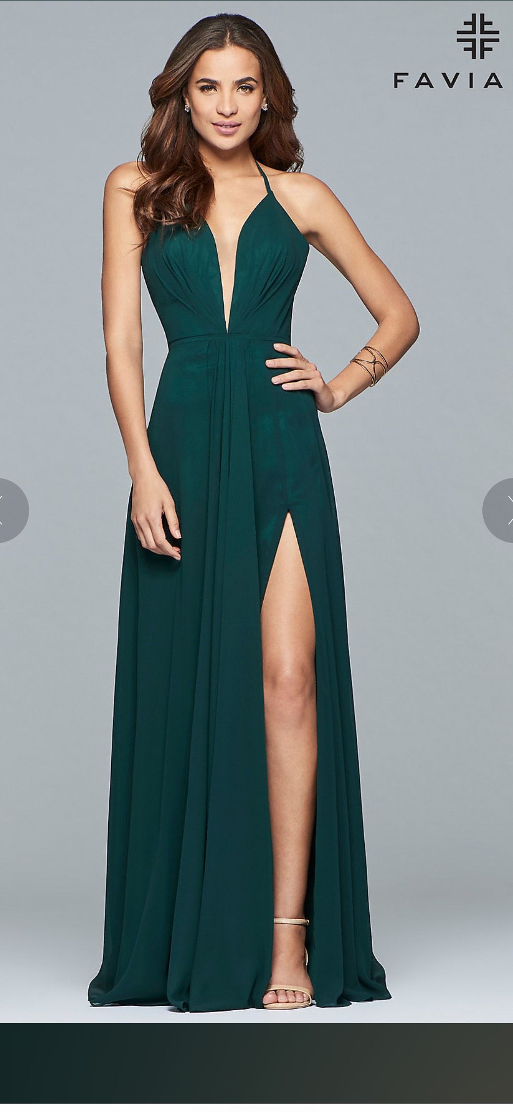 Faviana Size 00 Prom Sheer Emerald Green A-line Dress on Queenly