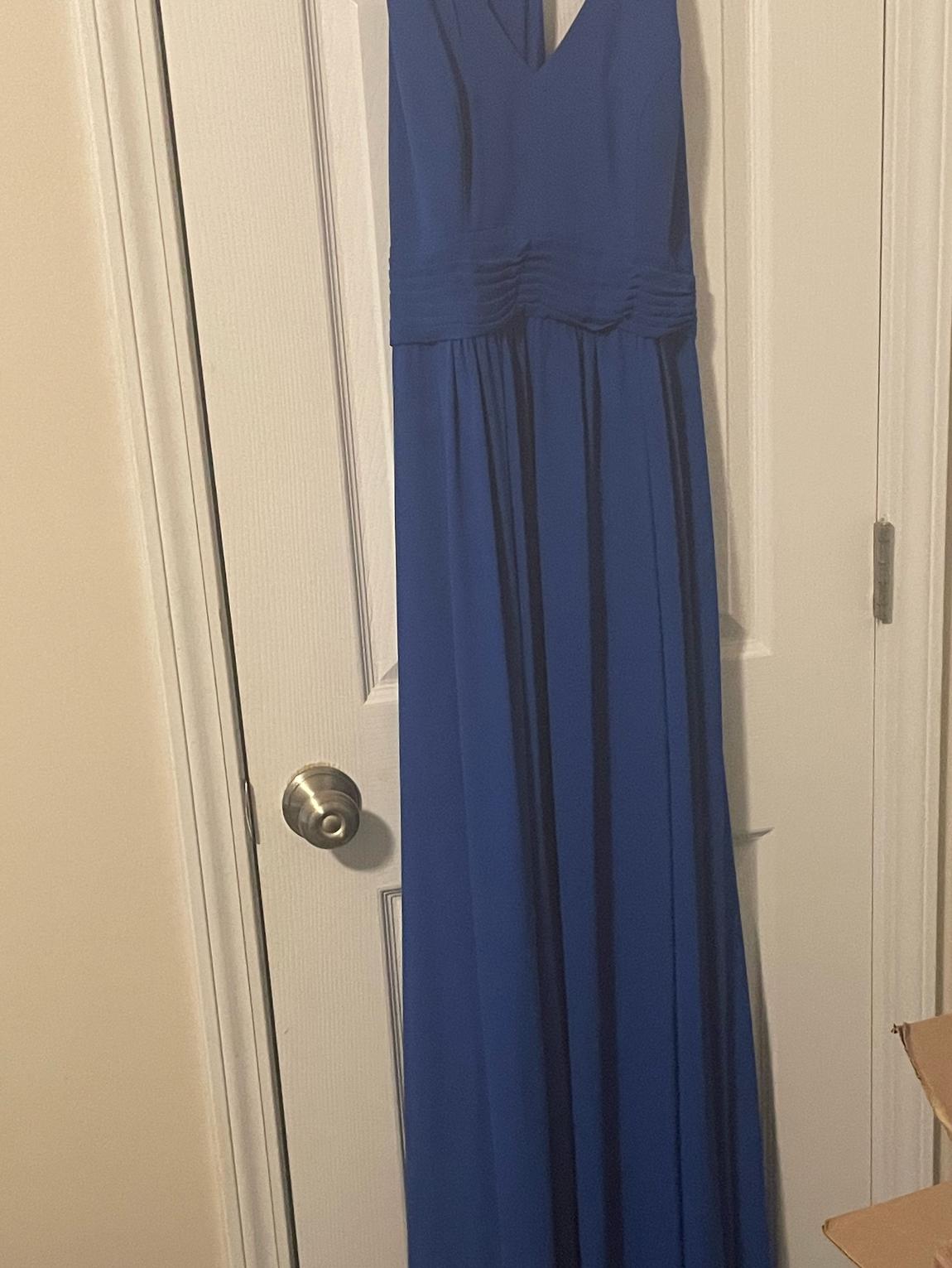 David's Bridal Size 4 Prom Royal Blue Floor Length Maxi on Queenly
