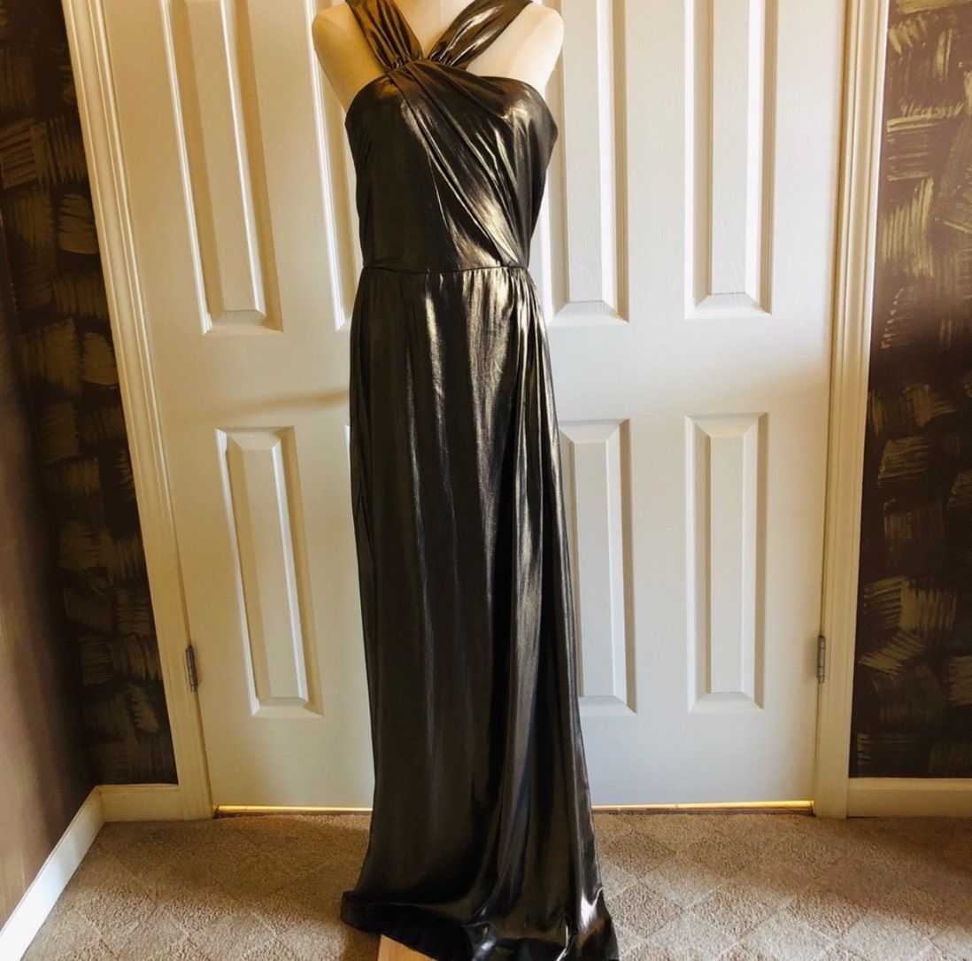 Parker Size 8 Gold Side Slit Dress on Queenly
