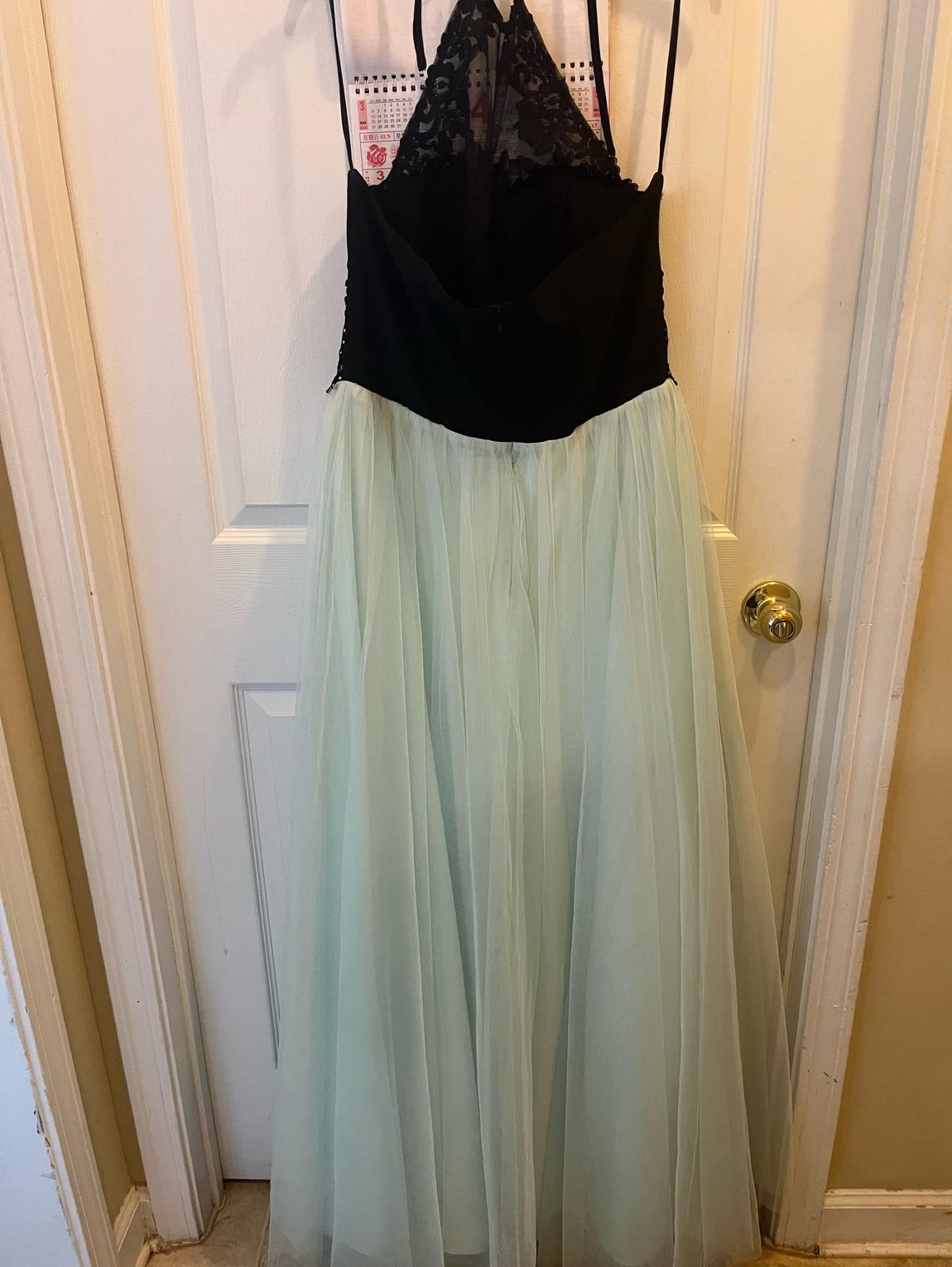 Size 14 Prom Light Green Floor Length Maxi on Queenly