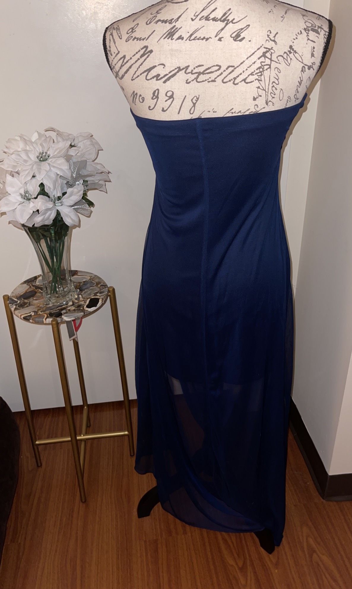 Ruby Rox Size 8 Sequined Navy Blue Ball Gown on Queenly