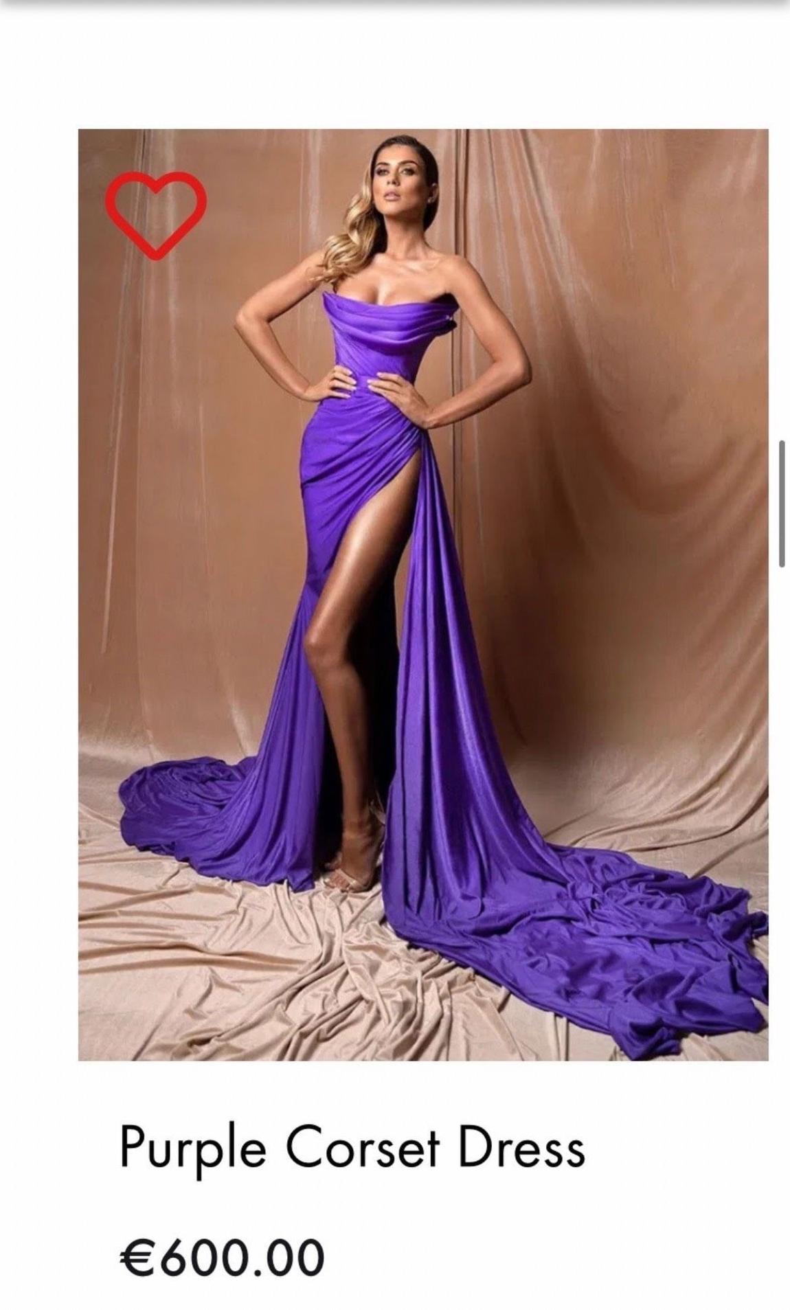 Albina Dyla Size 4 Prom Strapless Purple Side Slit Dress on Queenly