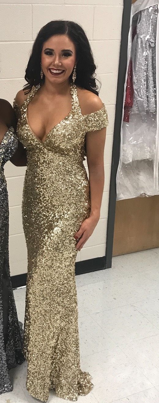 Sherri Hill Size 2 Prom Sequined Gold Mermaid Dress on Queenly