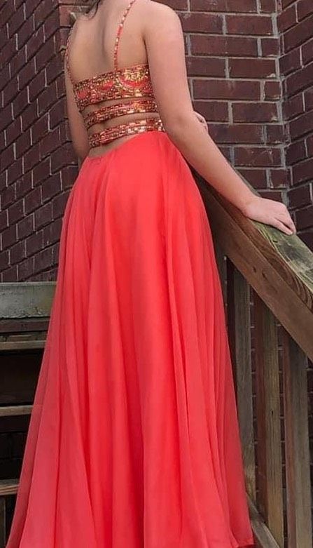 Sherri Hill Size 0 Prom Sequined Pink Floor Length Maxi on Queenly