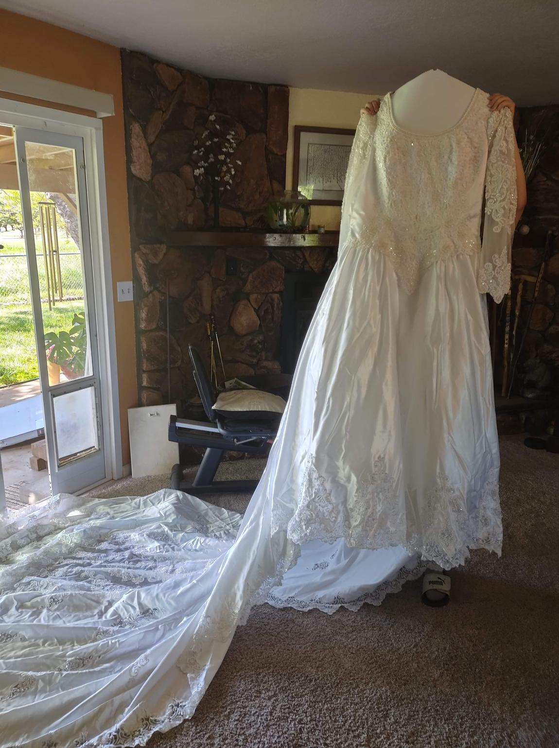 Plus Size 28 White Dress With Train on Queenly