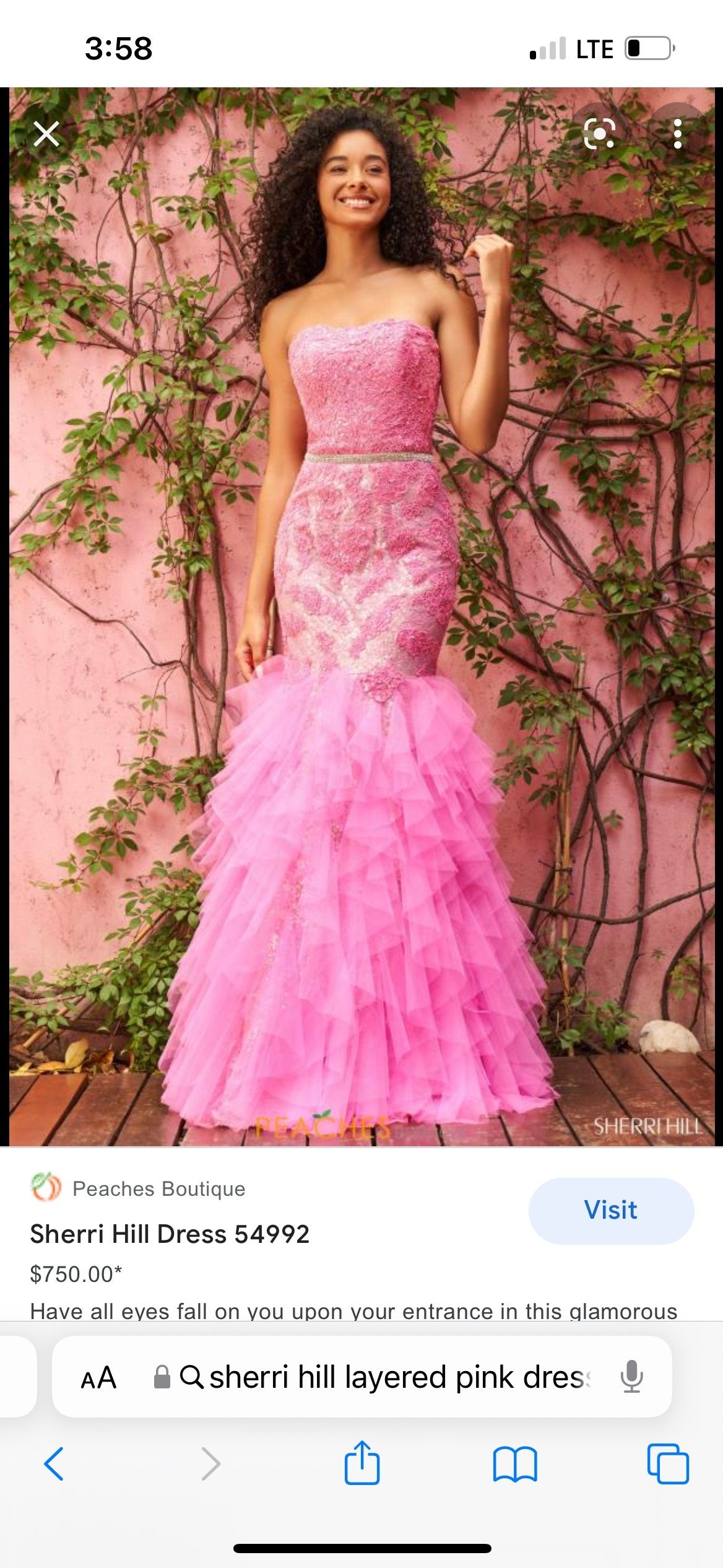 SHERRI HILL Size 2 Prom Lace Hot Pink Mermaid Dress on Queenly