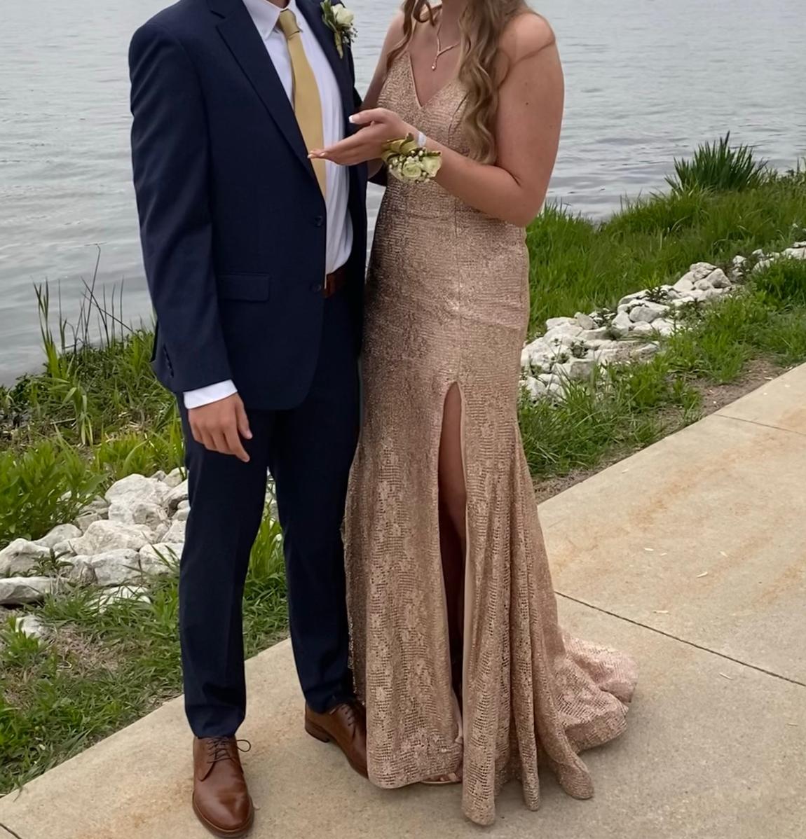 Size 10 Prom Rose Gold Mermaid Dress on Queenly