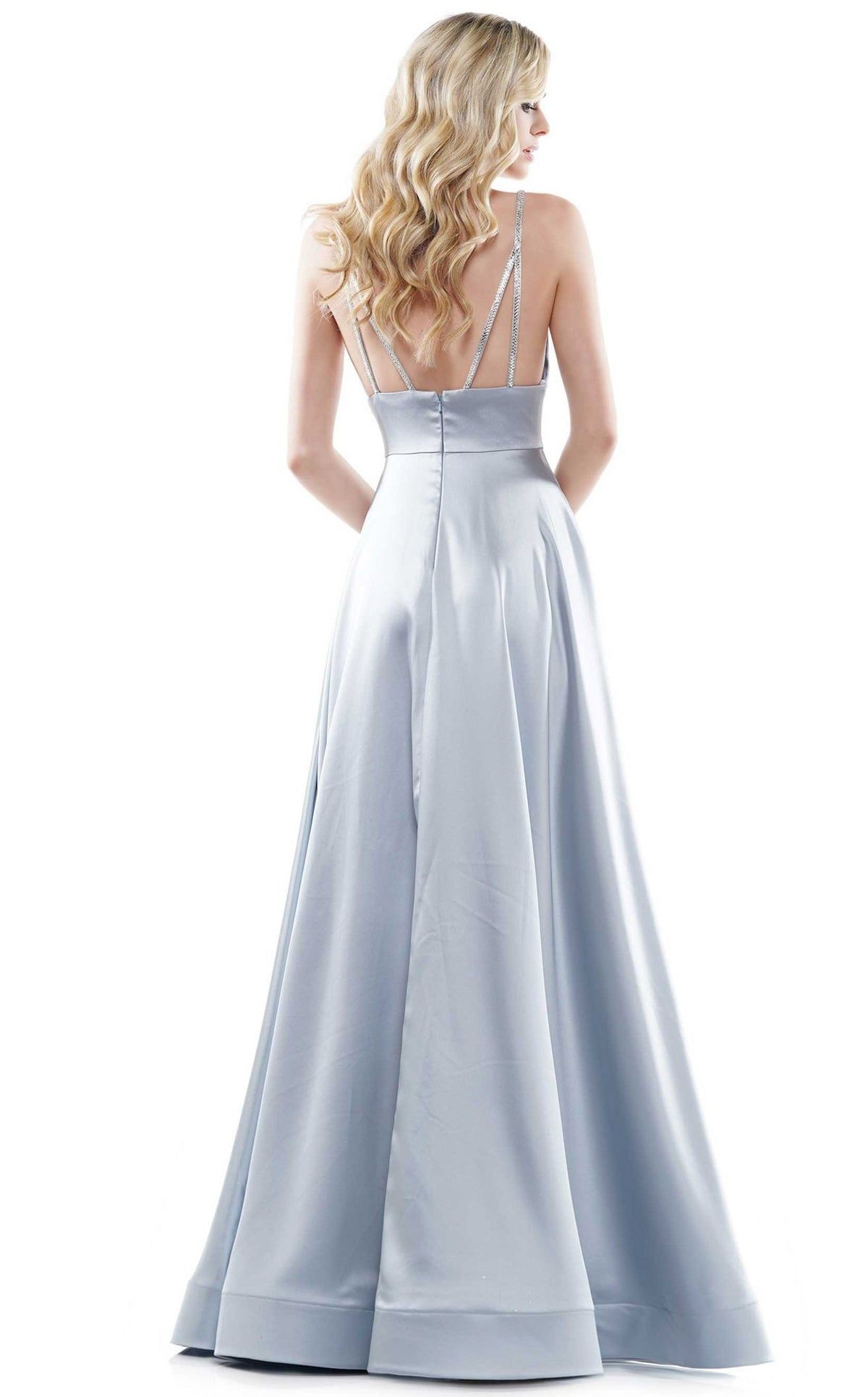 Style G968 Colors Size 12 Satin Silver Side Slit Dress on Queenly