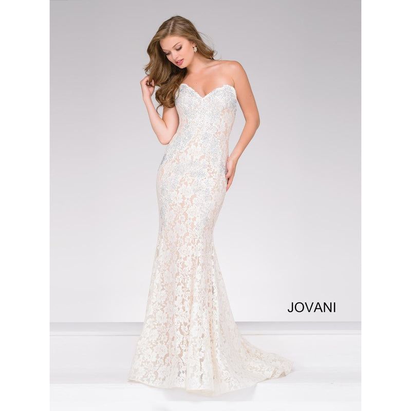 Style 37334 Jovani Size 8 Pageant White Floor Length Maxi on Queenly