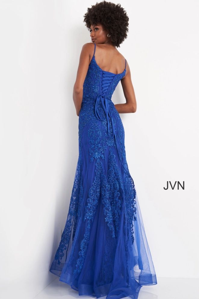 Style JVN02012 Jovani Size 10 Pageant Royal Blue Floor Length Maxi on Queenly