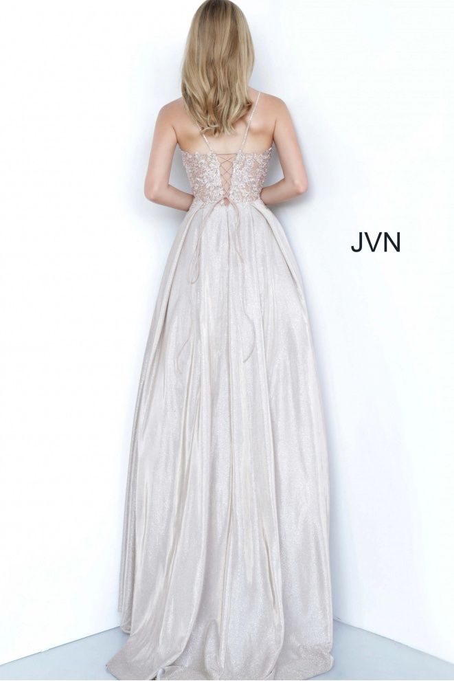 Style JVN2206 Jovani Size 6 Nude A-line Dress on Queenly
