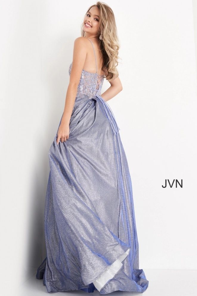 Style JVN2206 Jovani Size 6 Silver Ball Gown on Queenly