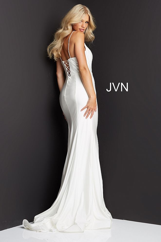 Style JVN07643 Jovani Size 8 Wedding White Mermaid Dress on Queenly