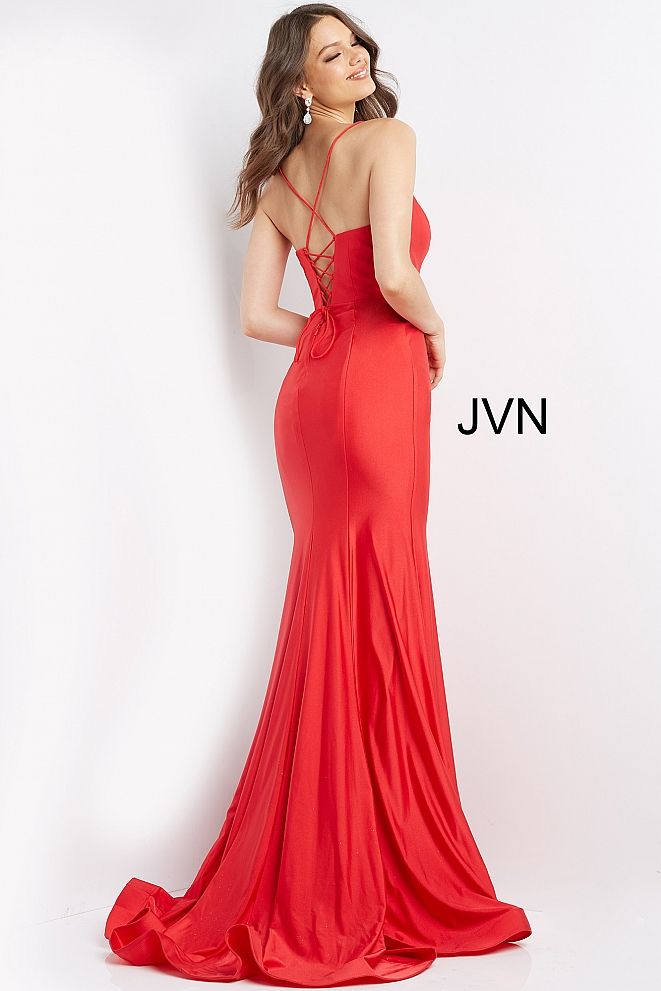 Style JVN07643 Jovani Size 12 Red Mermaid Dress on Queenly