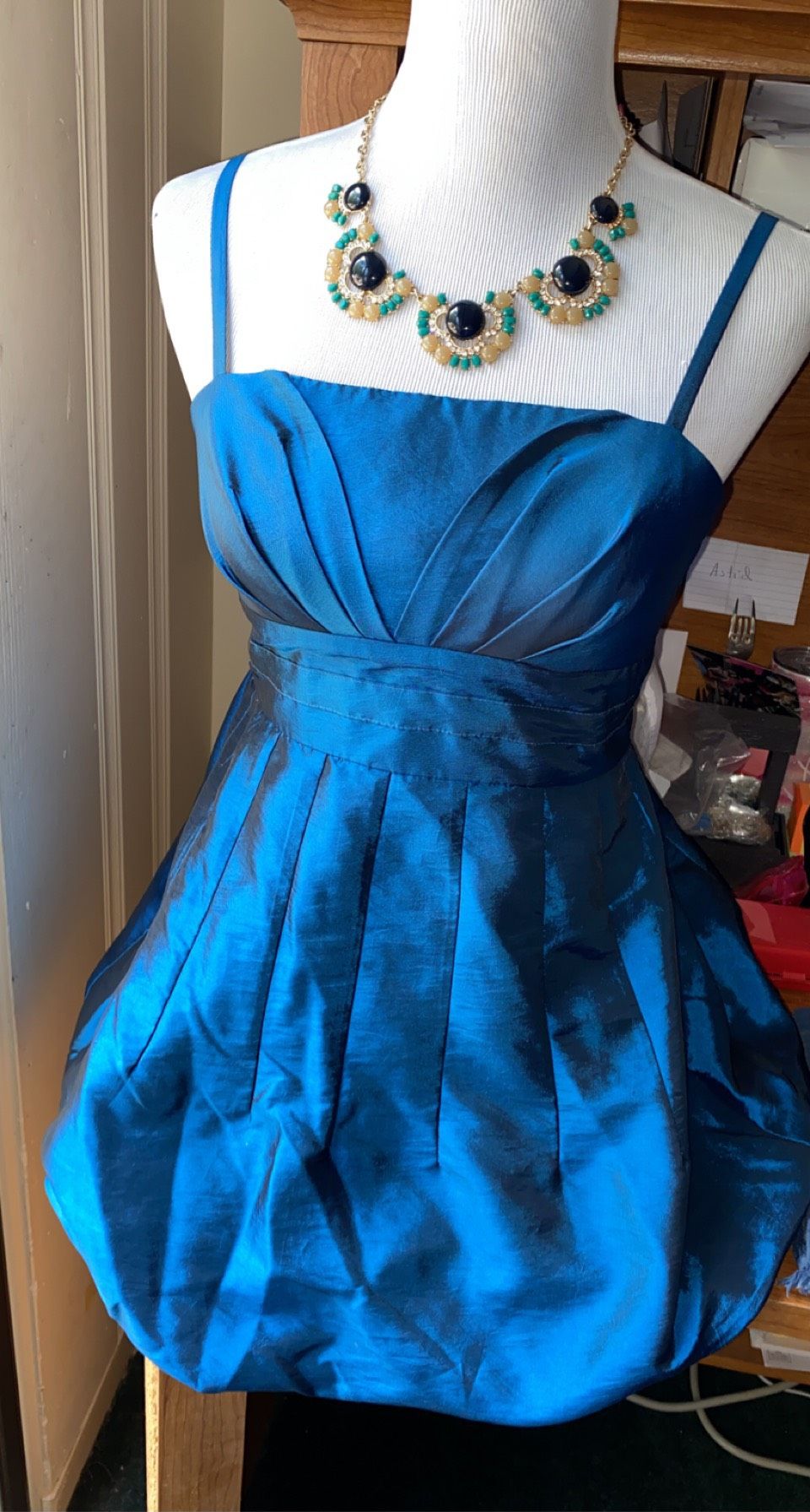 Size 6 Prom Navy Blue A-line Dress on Queenly