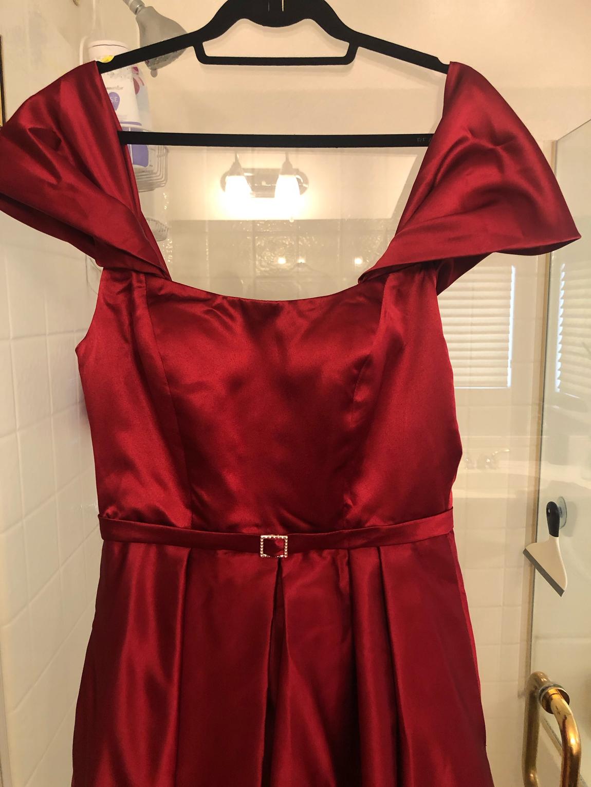 Size 10 Burgundy Red Side Slit Dress on Queenly