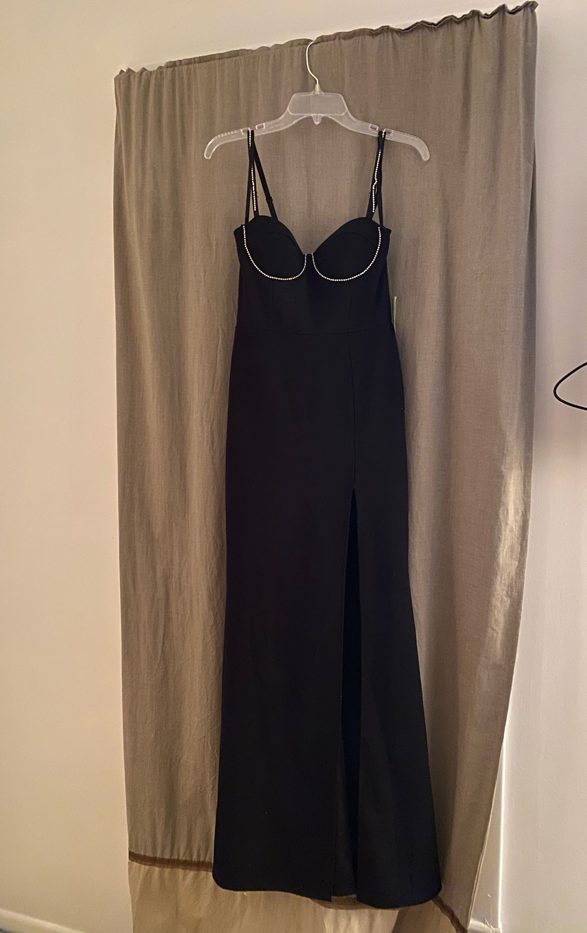 Windsor Size 2 Prom Sequined Black Side Slit Dress on Queenly