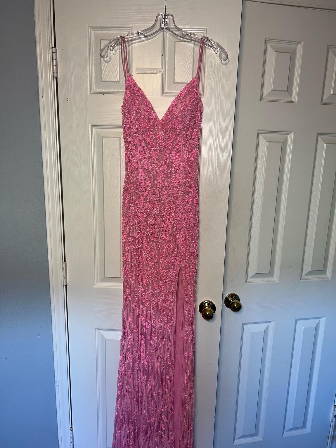Sherri Hill Size 4 Sequined Pink Floor Length Maxi on Queenly