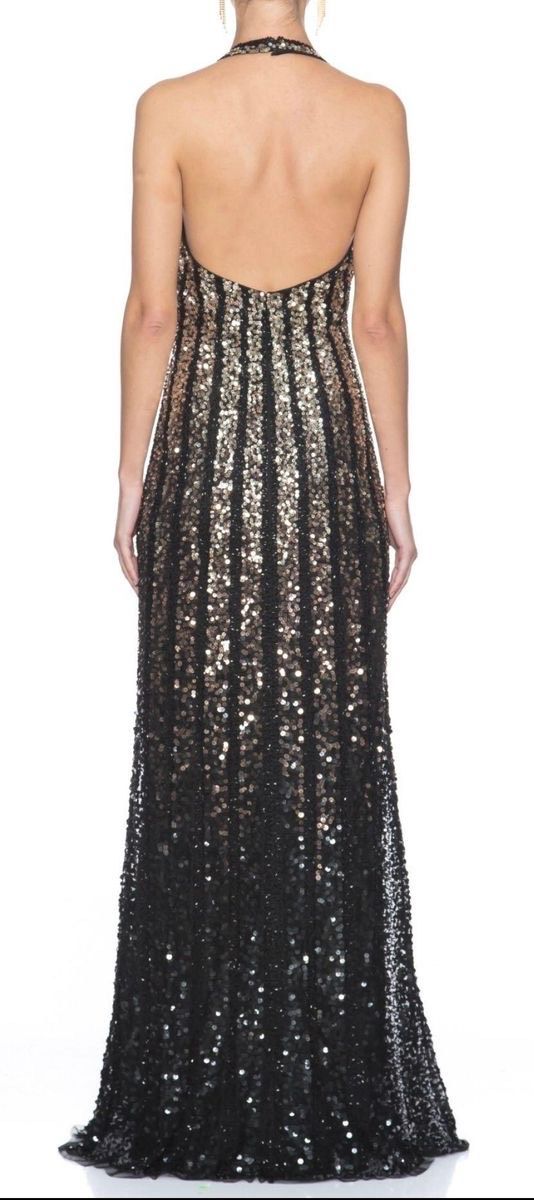 Aiden Mattox Size 0 Prom Sequined Black Mermaid Dress on Queenly
