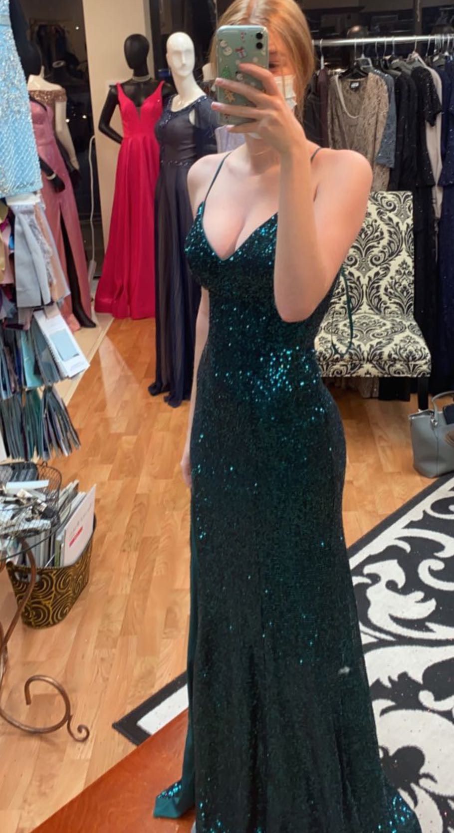 Stella Couture Size 4 Prom Emerald Green Mermaid Dress on Queenly