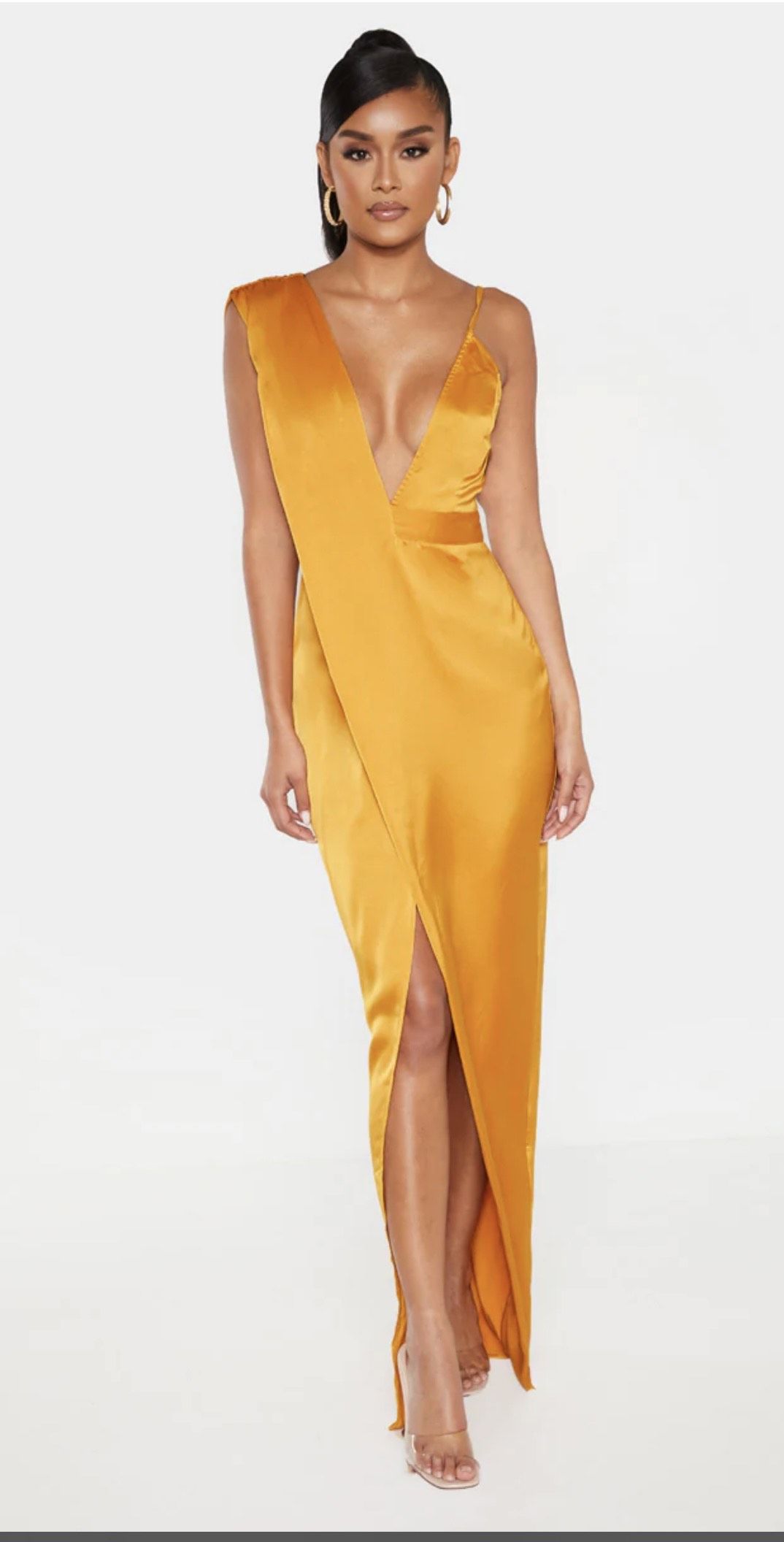Size 2 Gold Side Slit Dress on Queenly