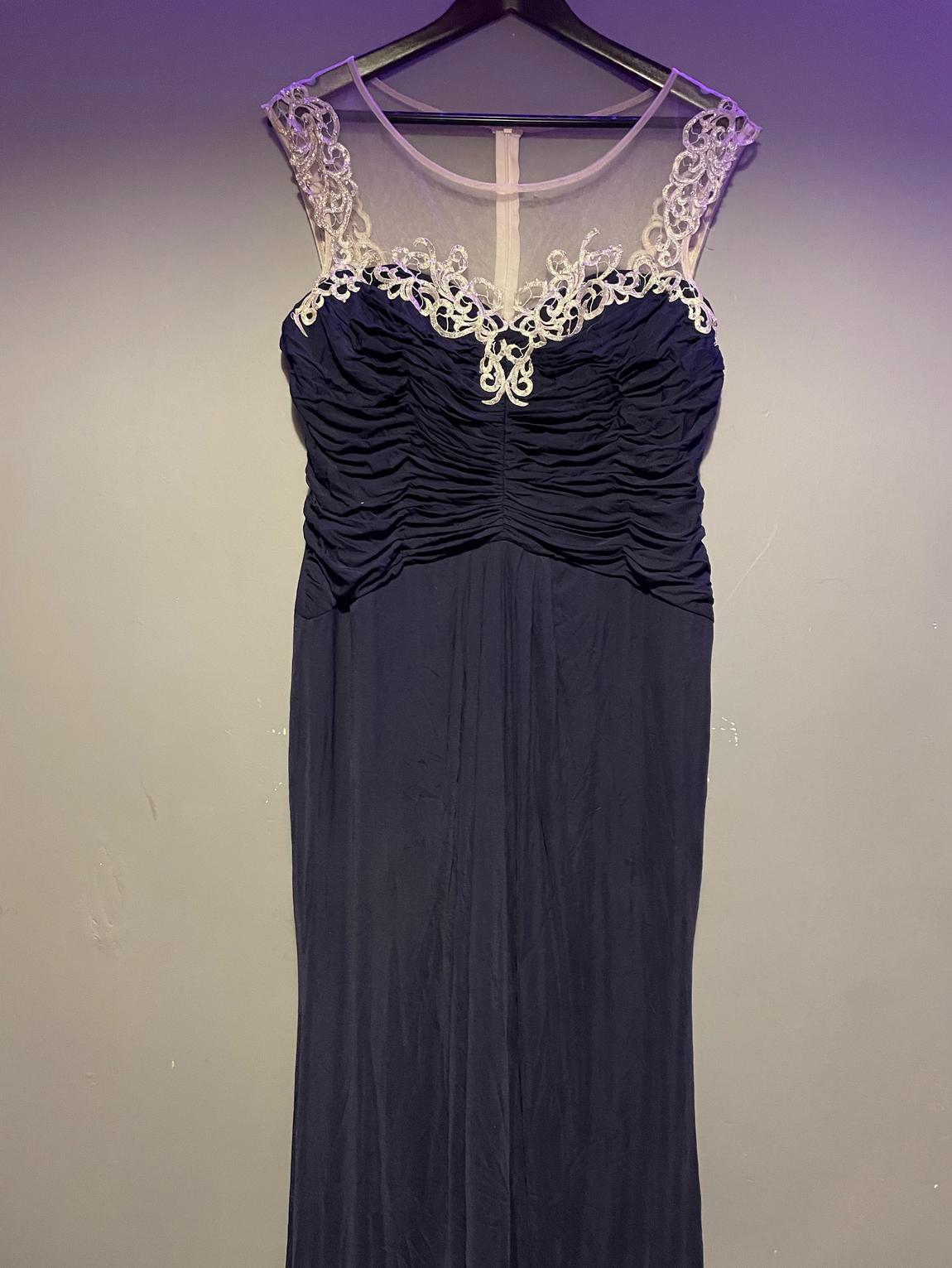 One by eight Size 14 Prom Navy Blue Floor Length Maxi on Queenly