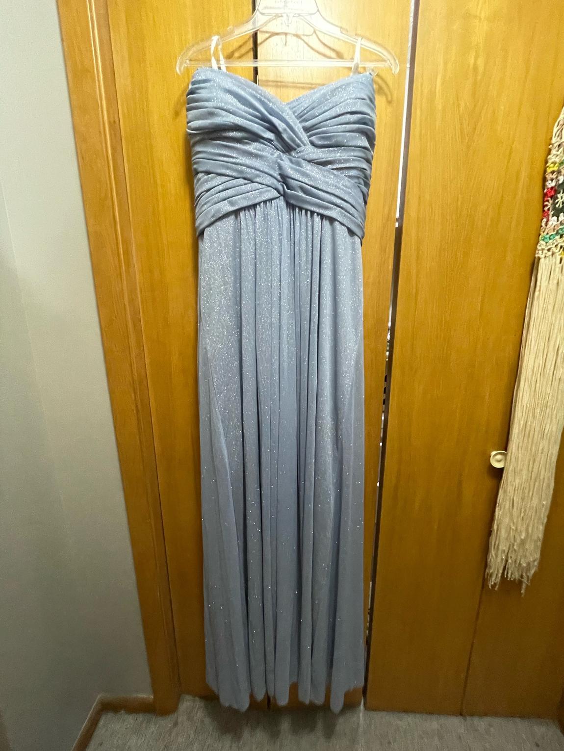Christina Wu Plus Size 18 Strapless Blue Floor Length Maxi on Queenly