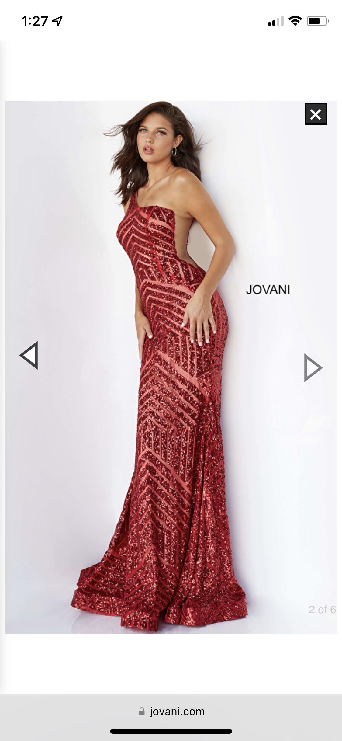 Jovani Size 4 Prom One Shoulder Red Mermaid Dress on Queenly