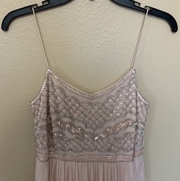 Adrianna Papel Size 4 Prom Sequined Light Pink Floor Length Maxi on Queenly