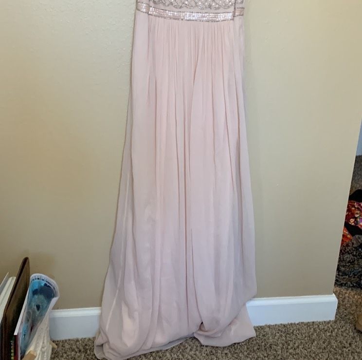 Adrianna Papel Size 4 Prom Sequined Light Pink Floor Length Maxi on Queenly